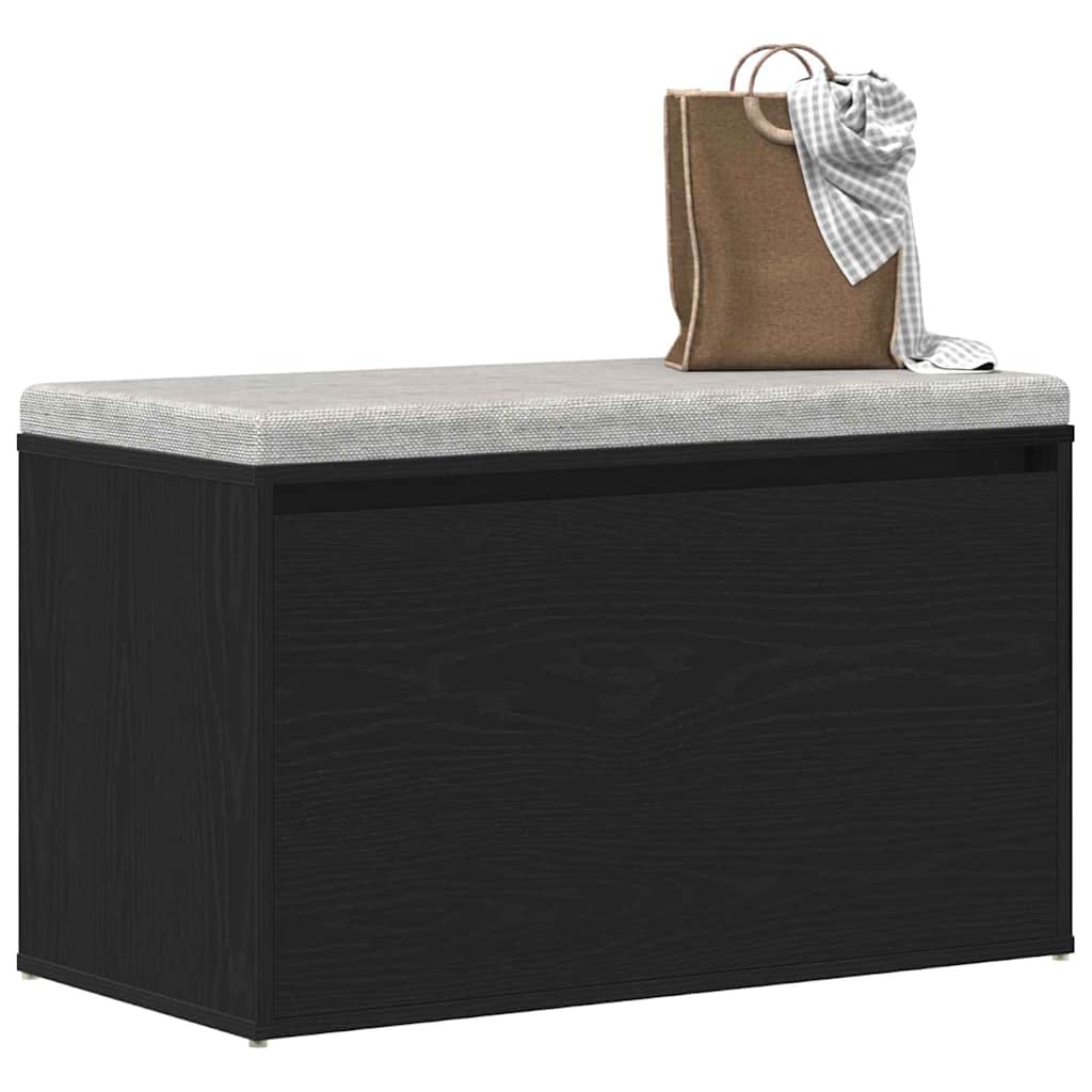 Panca per ingresso con cassetto Rovere Nero 80 x 40 x 45 cm