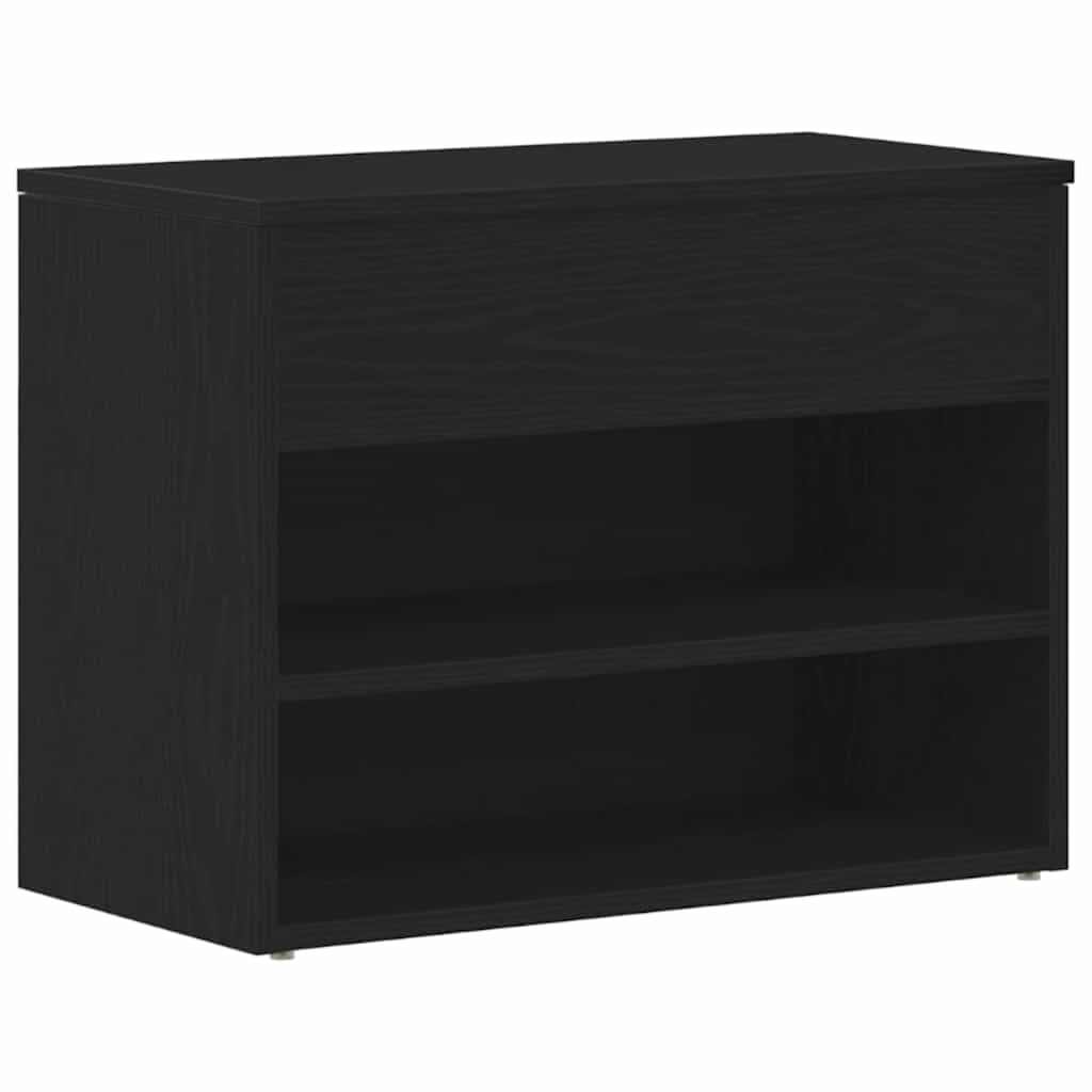 Panca per scarpe Rovere Nero 60 x 30 x 45 cm Legno multistrato