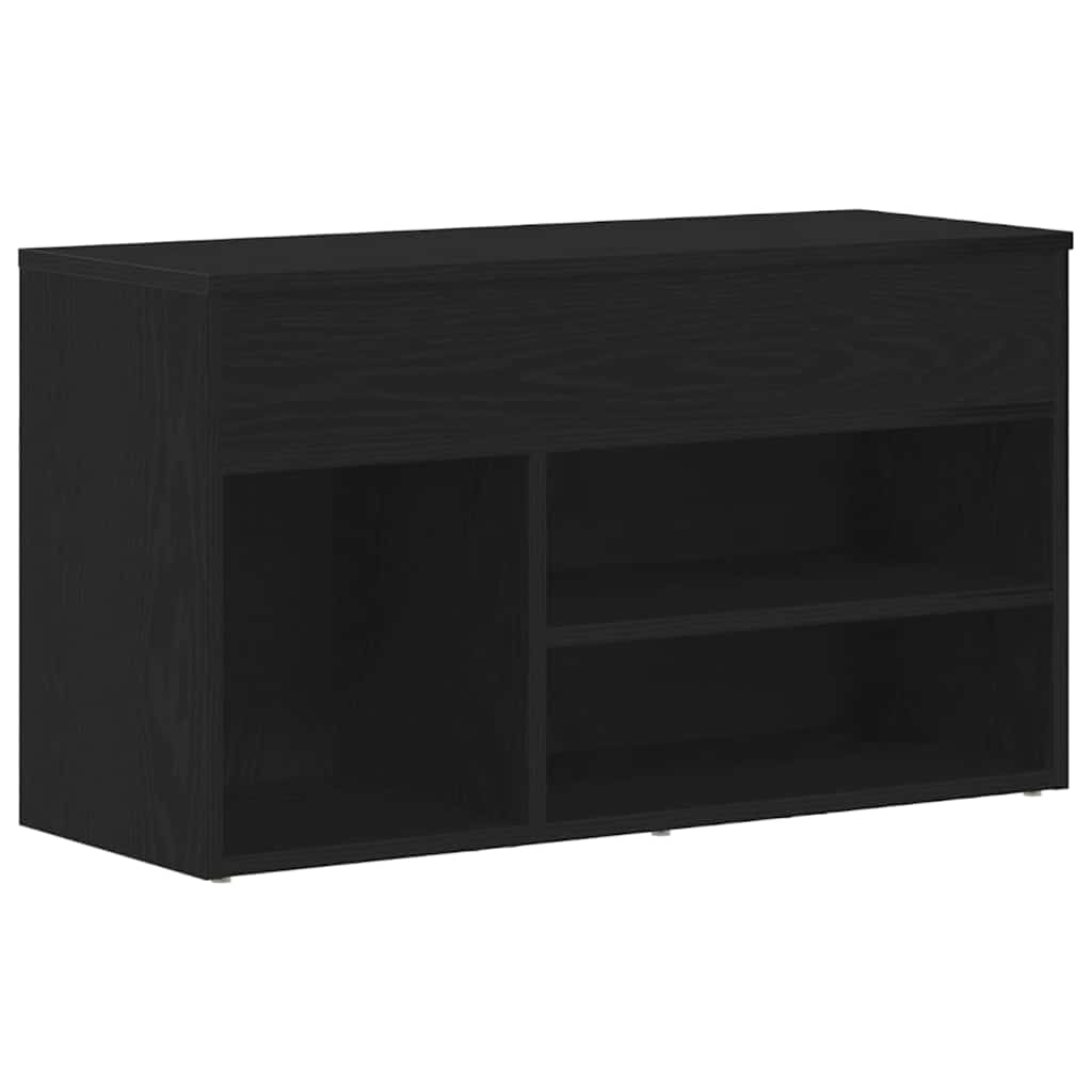 Panca per scarpe Rovere Nero 80 x 30 x 45 cm Legno multistrato