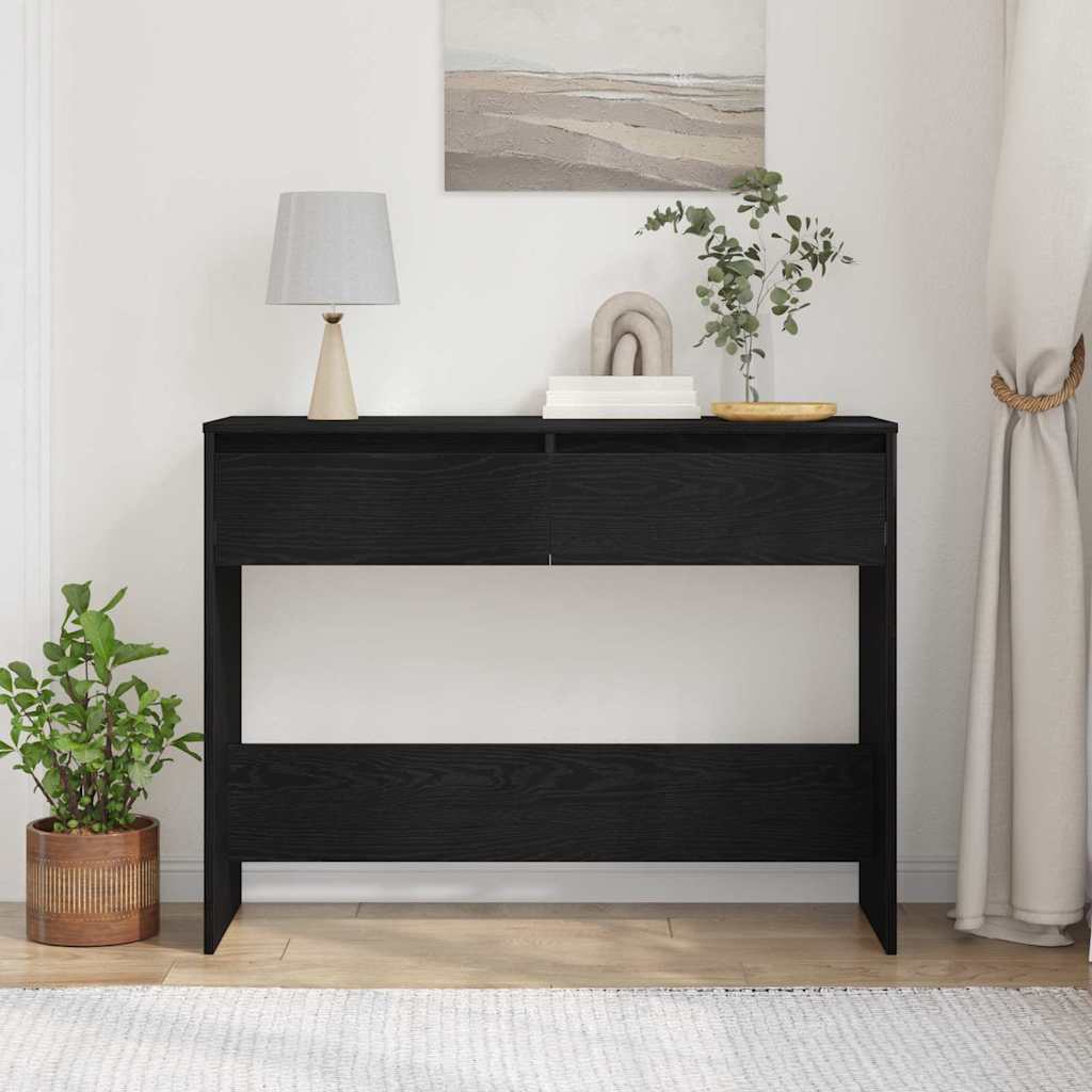 Tavolo consolle con cassetto Rovere Nero 100 x 35 x 76,5 cm