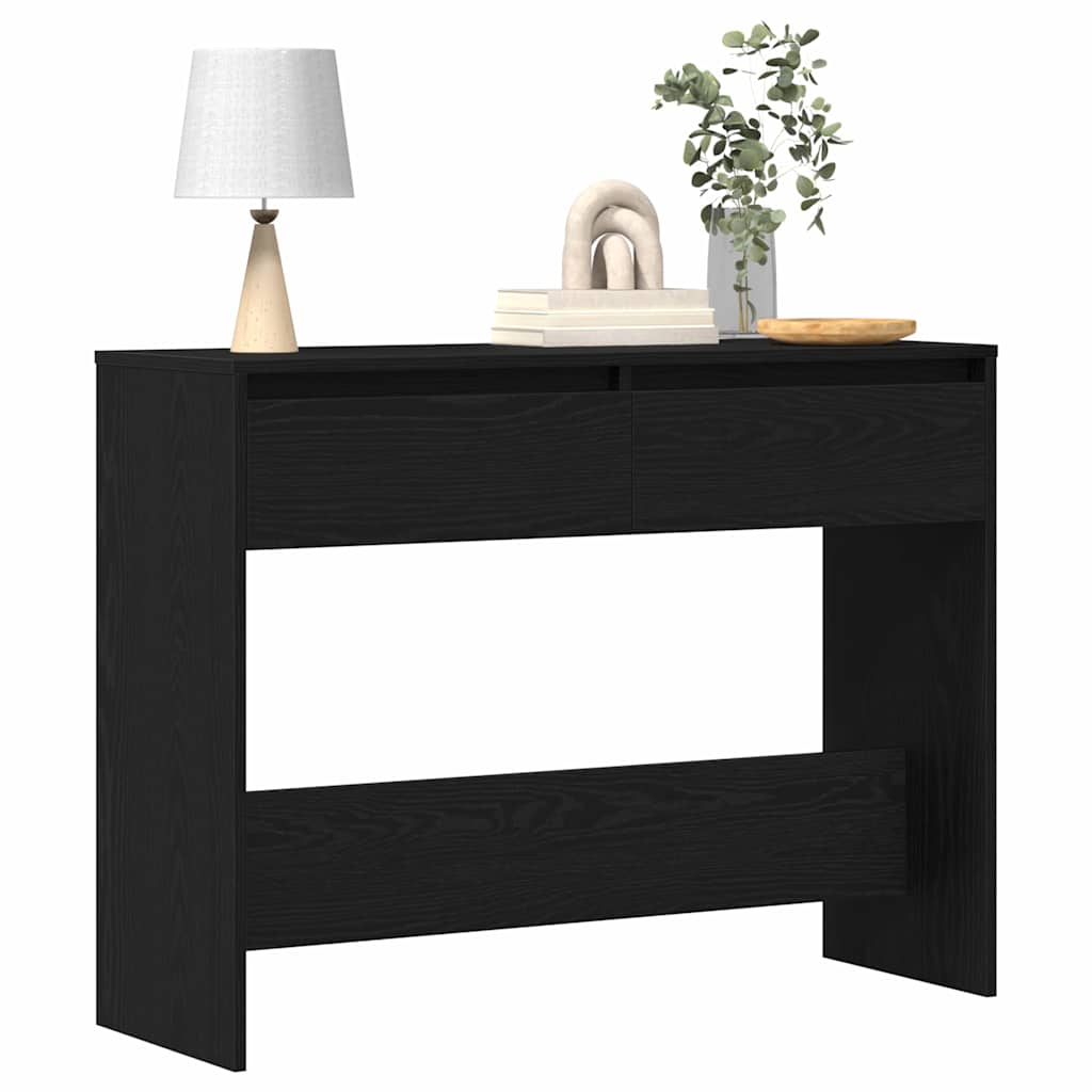 Tavolo consolle con cassetto Rovere Nero 100 x 35 x 76,5 cm