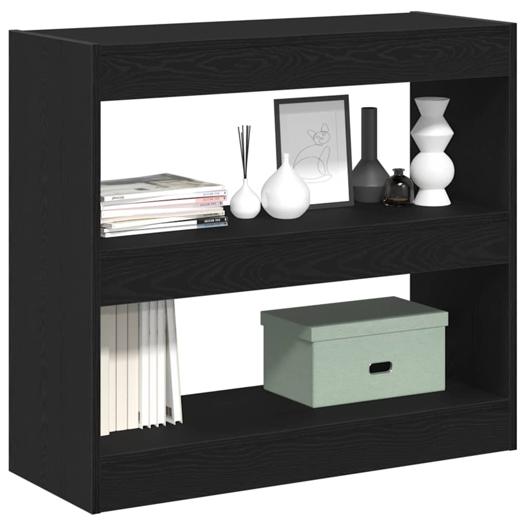 Armadio per Libri 2 pcs Rovere Nero 80 x 30 x 72 cm