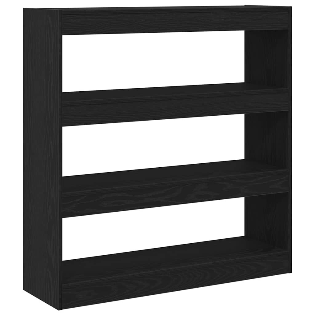 Armadio per Libri Rovere Nero 100 x 30 x 103 cm