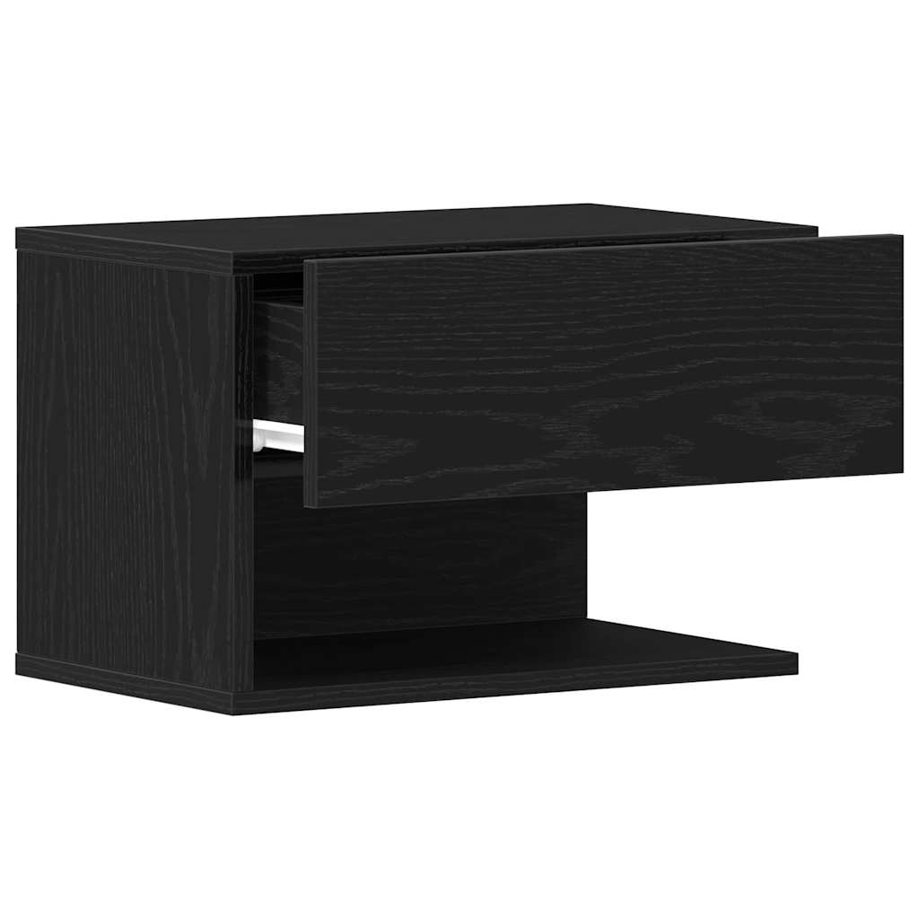 Armadio da Notte Rovere Nero 46 x 30 x 30 cm Legno multistrato