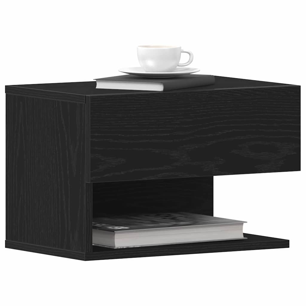 Armadio da Notte Rovere Nero 46 x 30 x 30 cm Legno multistrato