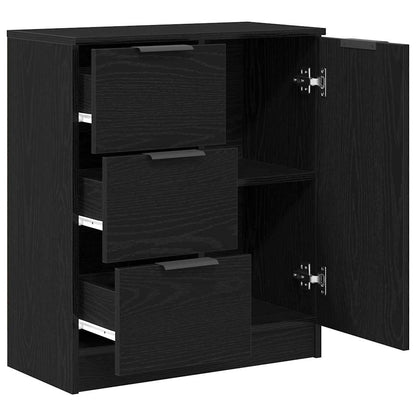 Credenza Rovere Nero 60 x 30 x 70 cm Legno multistrato