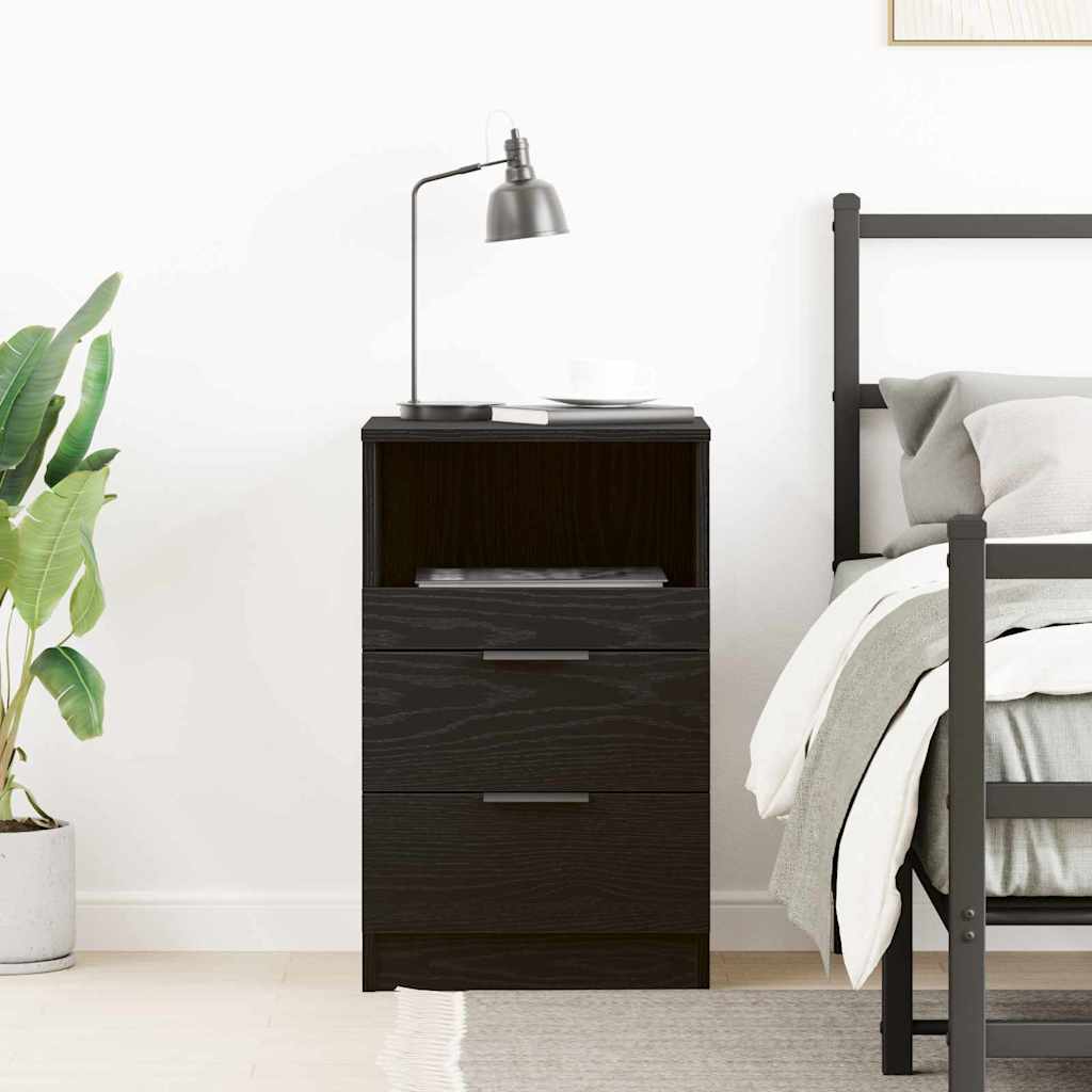 Armadio da Notte Rovere Nero 40 x 35 x 65 cm Legno multistrato