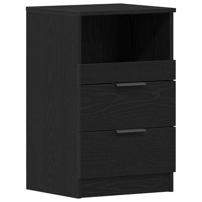 Armadio da Notte Rovere Nero 40 x 35 x 65 cm Legno multistrato