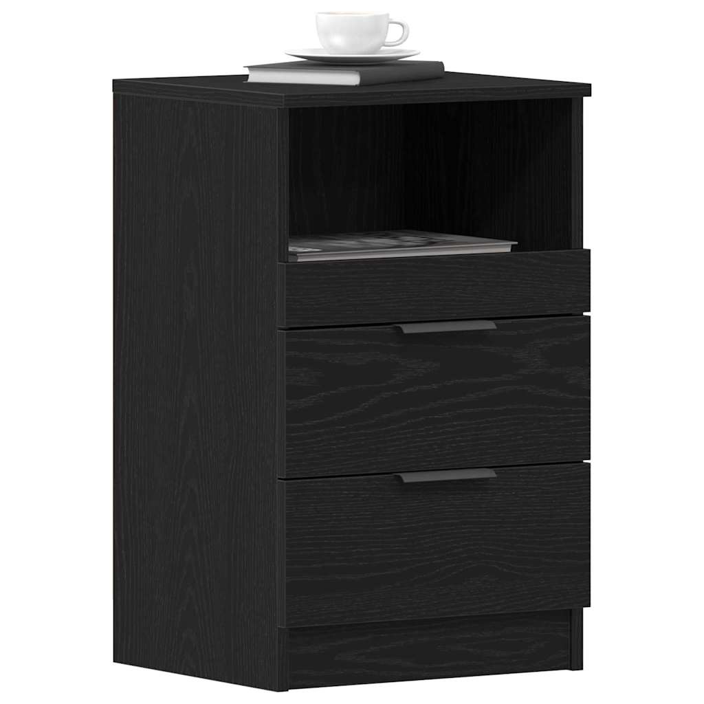 Armadio da Notte Rovere Nero 40 x 35 x 65 cm Legno multistrato