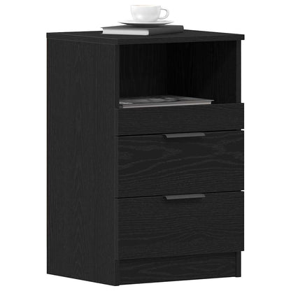 Armadio da Notte Rovere Nero 40 x 35 x 65 cm Legno multistrato