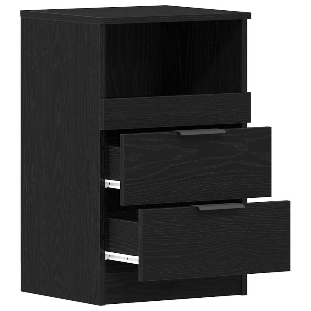 Armadio da Notte con cassetto 2 pcs Rovere Nero 40 x 35 x 65 cm
