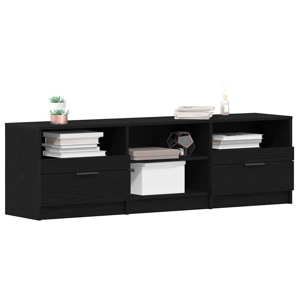 Mobile TV Rovere Nero 150 x 33,5 x 45 cm Legno multistrato