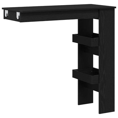 Tavolo Bar da Parete Rovere Nero 102 x 45 x 103,5 cm