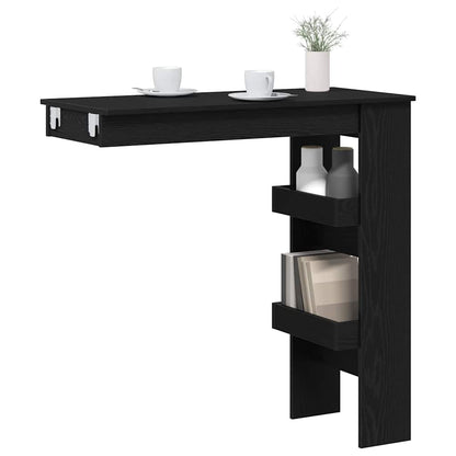 Tavolo Bar da Parete Rovere Nero 102 x 45 x 103,5 cm