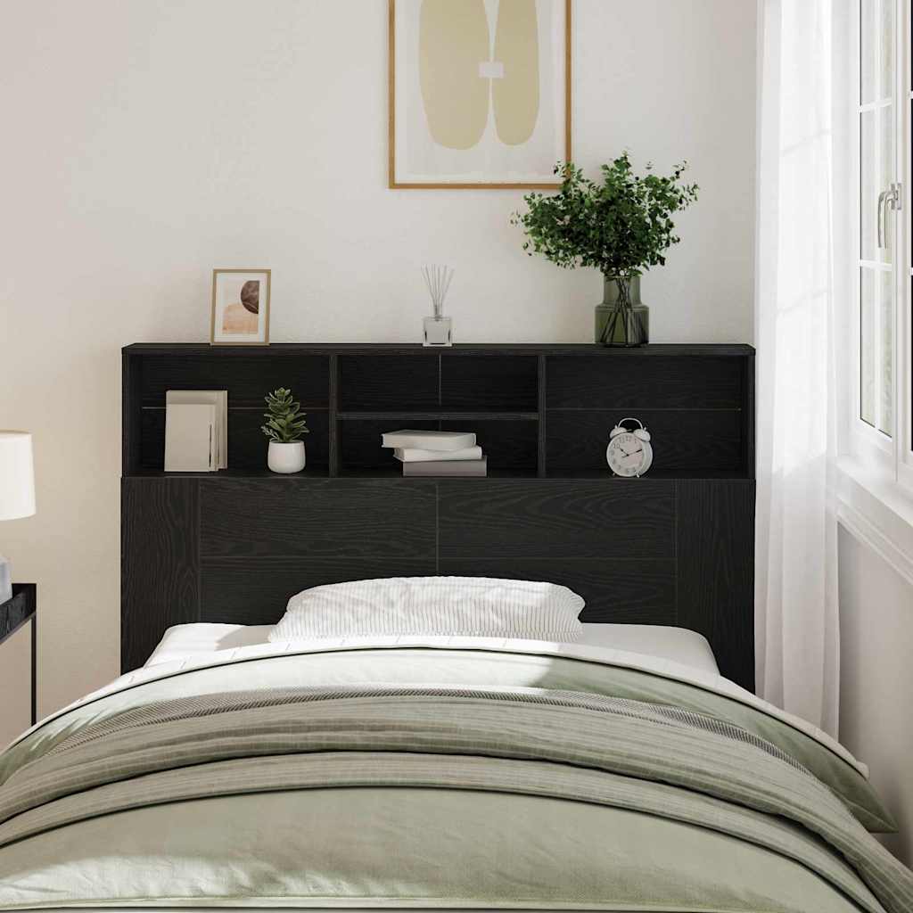 Testata del letto con testiera Rovere Nero 140 x 19 x 103,5 cm