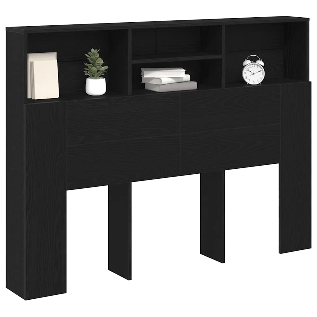 Testata del letto con testiera Rovere Nero 140 x 19 x 103,5 cm