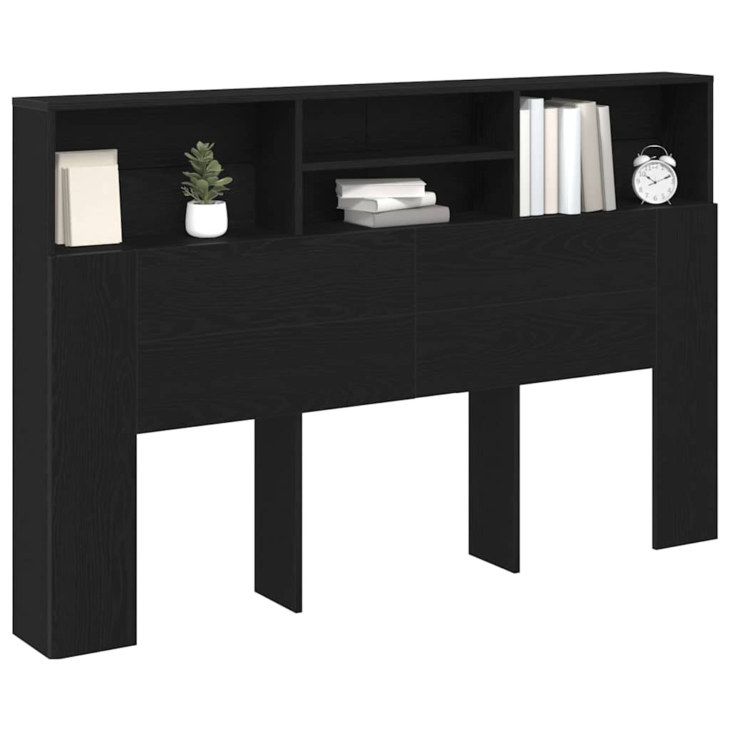 Testata del letto con testiera Rovere Nero 160 x 19 x 103,5 cm