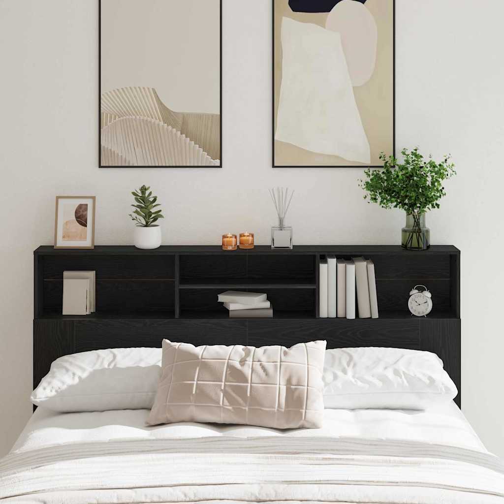 Testata del letto con testiera Rovere Nero 180 x 19 x 103,5 cm