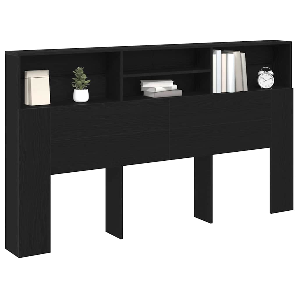 Testata del letto con testiera Rovere Nero 180 x 19 x 103,5 cm