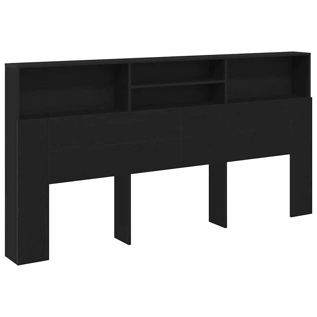 Testata del letto con testiera Rovere Nero 200 x 19 x 103,5 cm