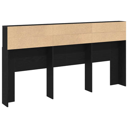 Testata del letto con testiera Rovere Nero 200 x 19 x 103,5 cm