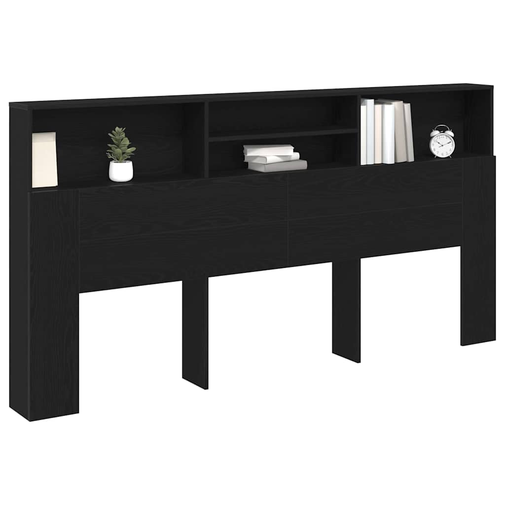Testata del letto con testiera Rovere Nero 200 x 19 x 103,5 cm