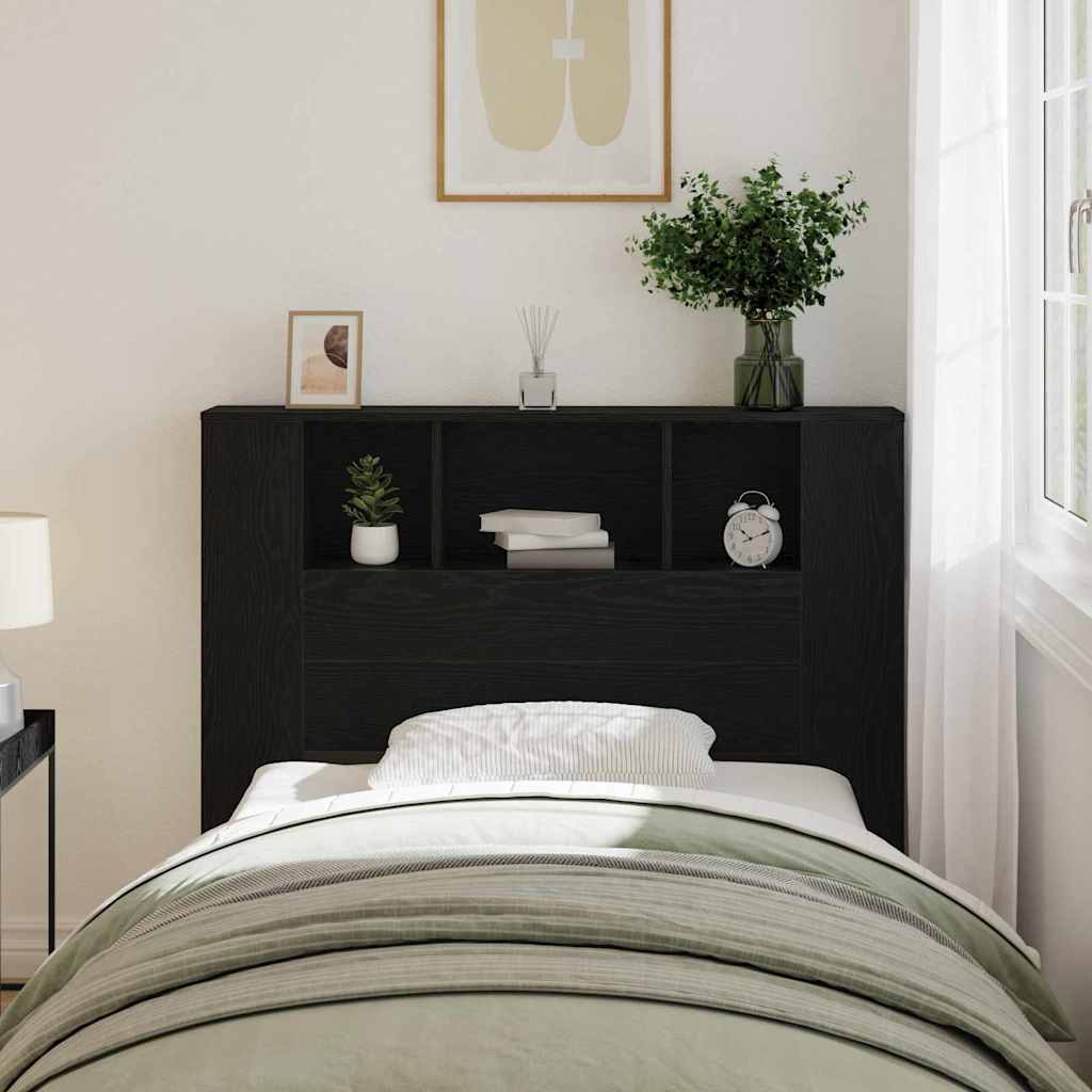 Testata del letto Rovere Nero 120 x 18.5 x 102.5 cm
