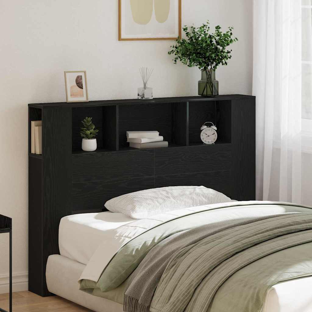 Testata del letto Rovere Nero 120 x 18.5 x 102.5 cm