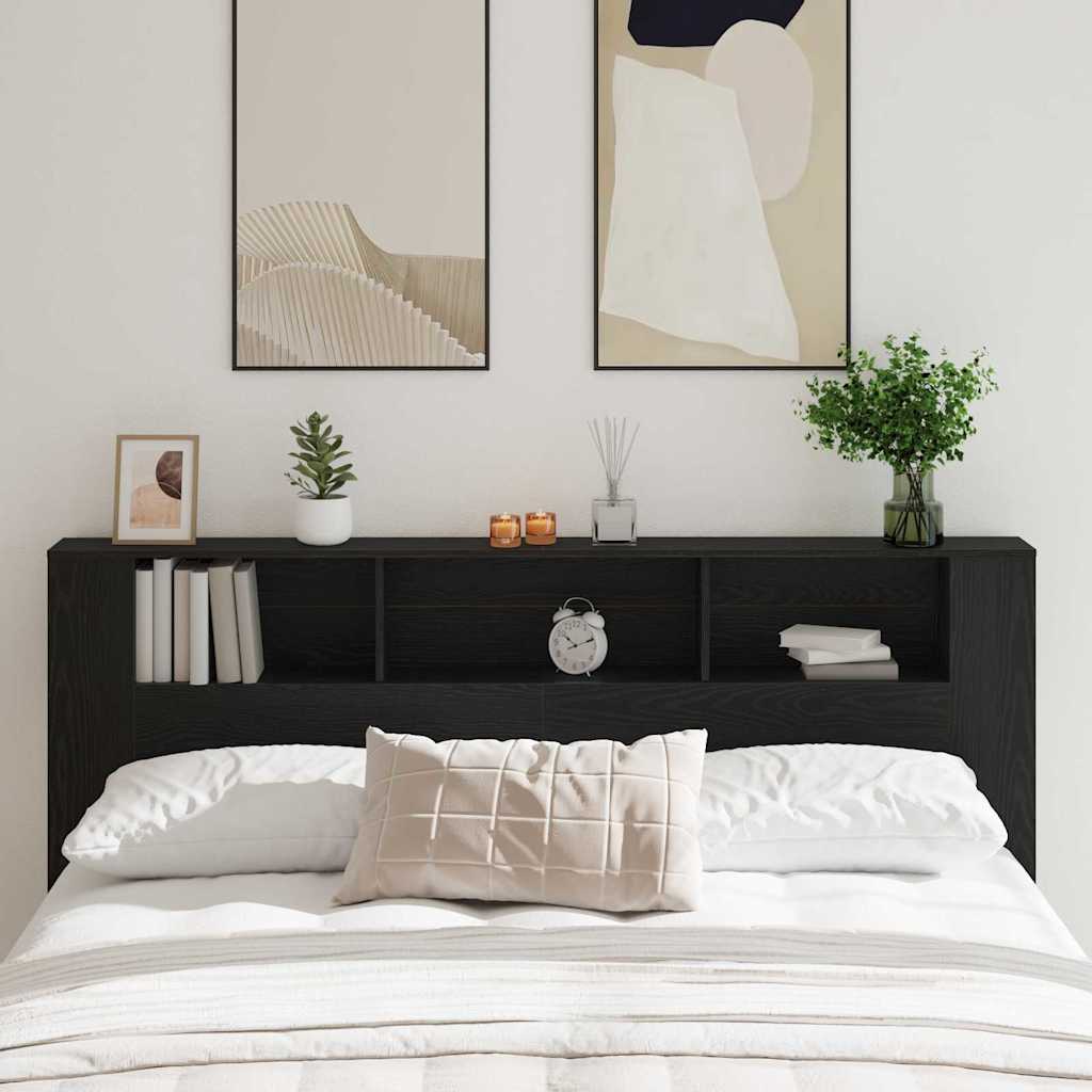 Testata del letto Rovere Nero 200 x 18,5 x 102,5 cm