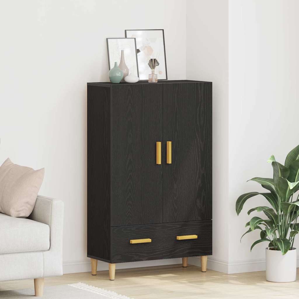 Credenza Rovere Nero 70 x 31 x 115 cm Legno multistrato