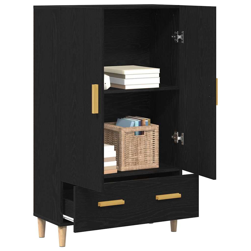 Credenza Rovere Nero 70 x 31 x 115 cm Legno multistrato