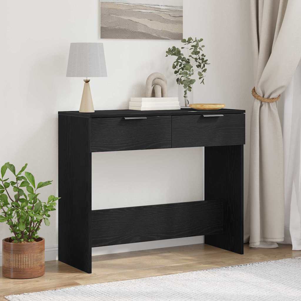 Tavolo consolle Rovere Nero 30 x 36 x 75 cm Legno multistrato