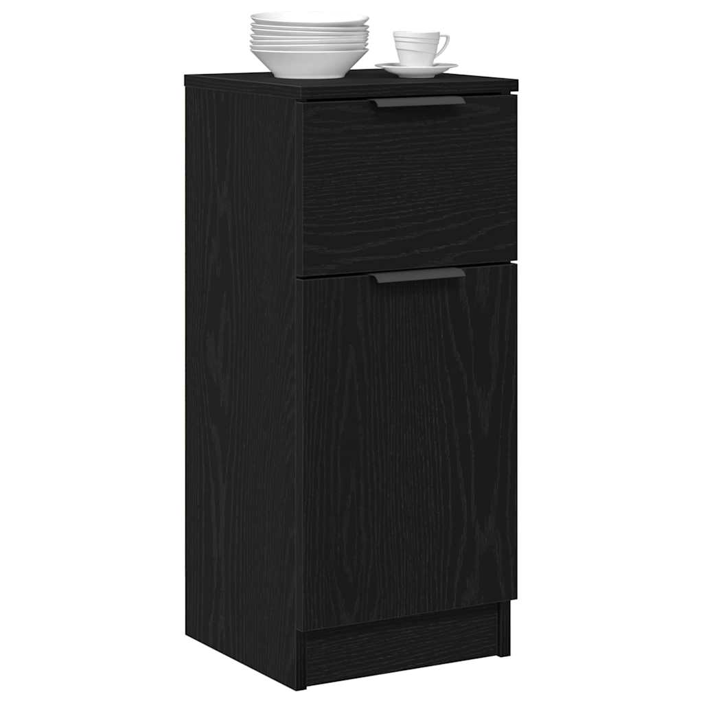 Credenza Rovere Nero 30 x 30 x 70 cm Legno multistrato