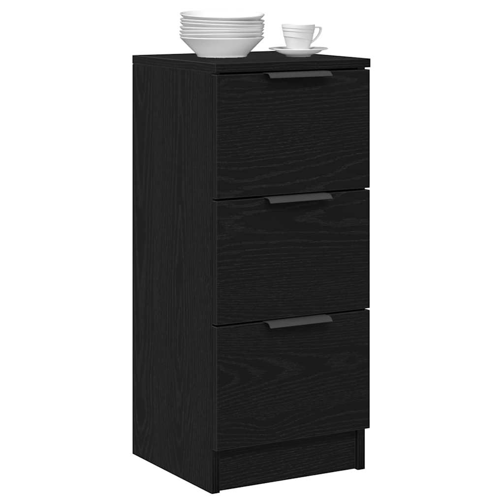 Credenza Rovere Nero 30 x 30 x 70 cm Legno multistrato