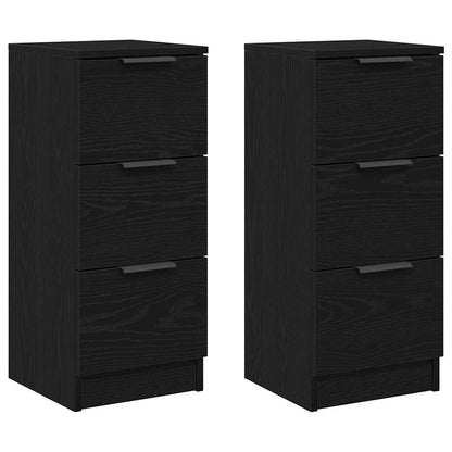 Credenza 2 pcs Rovere Nero 30 x 30 x 70 cm Legno multistrato