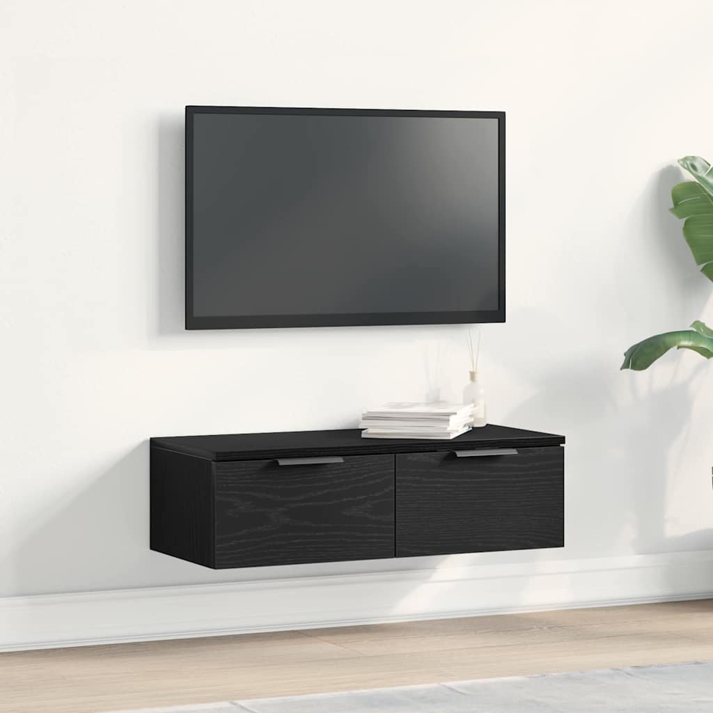 Armadietto a muro Rovere Nero 68 x 30 x 20 cm Legno multistrato