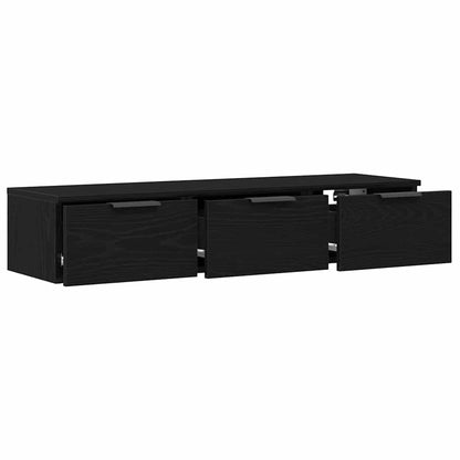 Armadietto a muro con cassetto Rovere Nero 102 x 30 x 20 cm