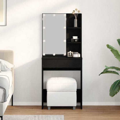 Tavolo da Trucco Rovere Nero 60 x 40 x 140 cm Legno multistrato