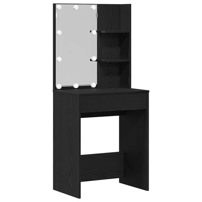 Tavolo da Trucco Rovere Nero 60 x 40 x 140 cm Legno multistrato