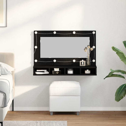 Mobiletto per specchio Rovere Nero 90 x 31,5 x 62 cm