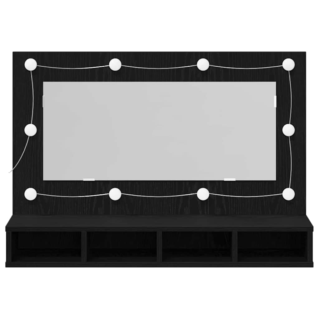 Mobiletto per specchio Rovere Nero 90 x 31,5 x 62 cm