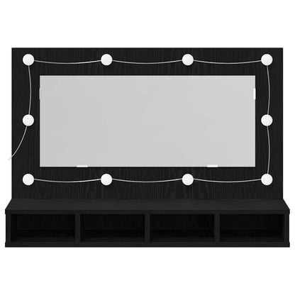 Mobiletto per specchio Rovere Nero 90 x 31,5 x 62 cm