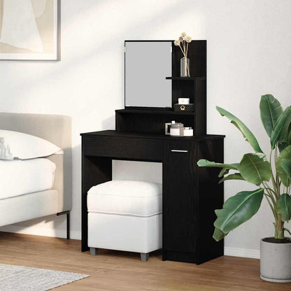 Tavolo da Trucco con cassetto Rovere Nero 86,5 x 35 x 136 cm