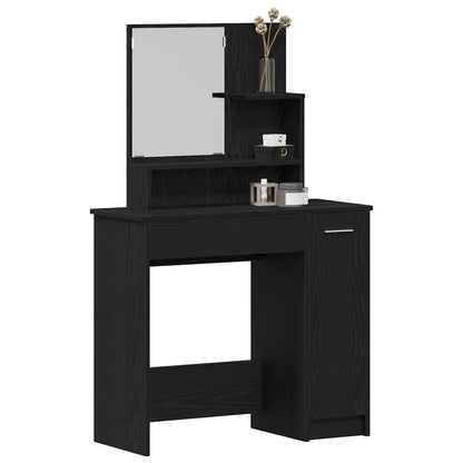 Tavolo da Trucco con cassetto Rovere Nero 86,5 x 35 x 136 cm