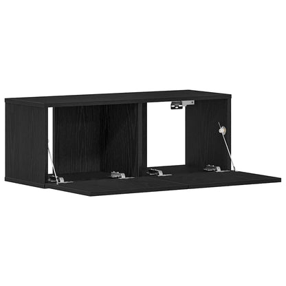 Mobile TV 2 pcs Rovere Nero 80 x 30 x 30 cm Legno multistrato