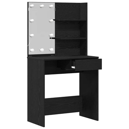 Tavolo da Trucco con cassetto Rovere Nero 74,5 x 40 x 141 cm