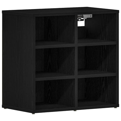 Mobile per scarpe con lo scaffale Rovere Nero 52 x 30 x 50,5 cm