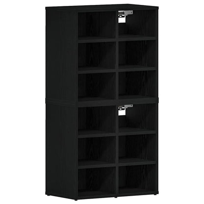 Mobile per scarpe 2 pcs Rovere Nero 52 x 30 x 50,5 cm