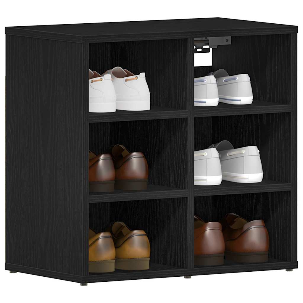 Mobile per scarpe 2 pcs Rovere Nero 52 x 30 x 50,5 cm