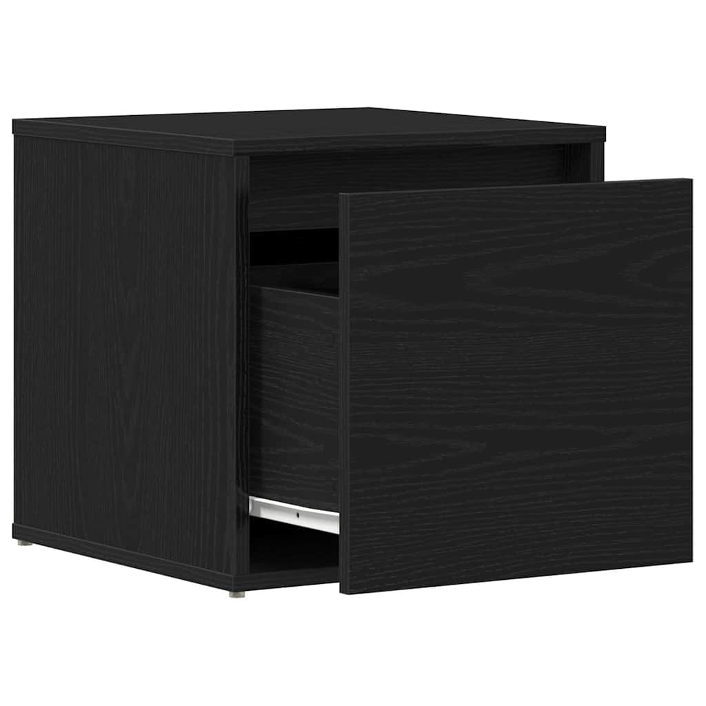Cassettiera Rovere Nero 40,5 x 40 x 40 cm Legno multistrato